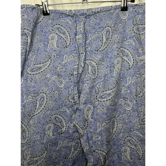 Lauren Ralph Lauren Women's Small Paisley Long Sleeve Button Blue Pajamas Set - Picture 6 of 6